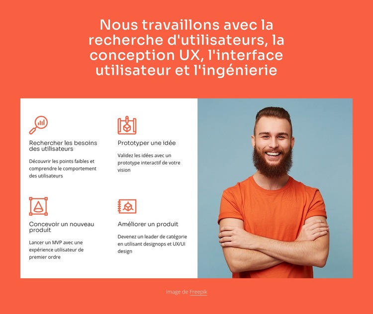 Nous travaillons avec la conception et l'ingénierie UX Modèle HTML5