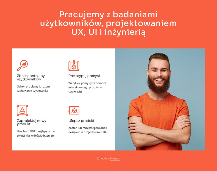 Współpracujemy z projektowaniem i inżynierią UX Motyw WordPress