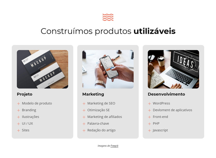 Construímos projetos de sucesso Modelo de site