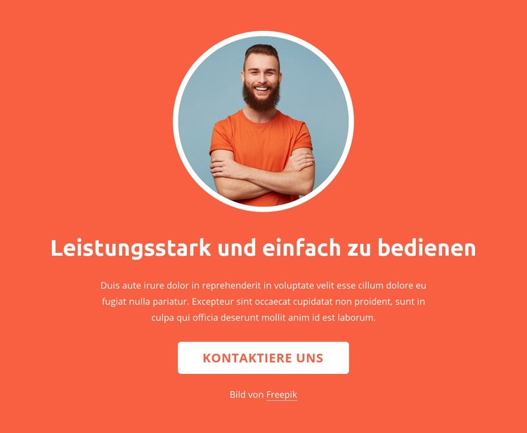 Strategie, Design und Entwicklung Eine Seitenvorlage