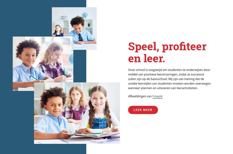 Speel verkennen en leren Website ontwerp