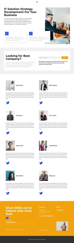 110 Team Page HTML Templates