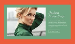 Fashion Green Days Basic Html Template With CSS