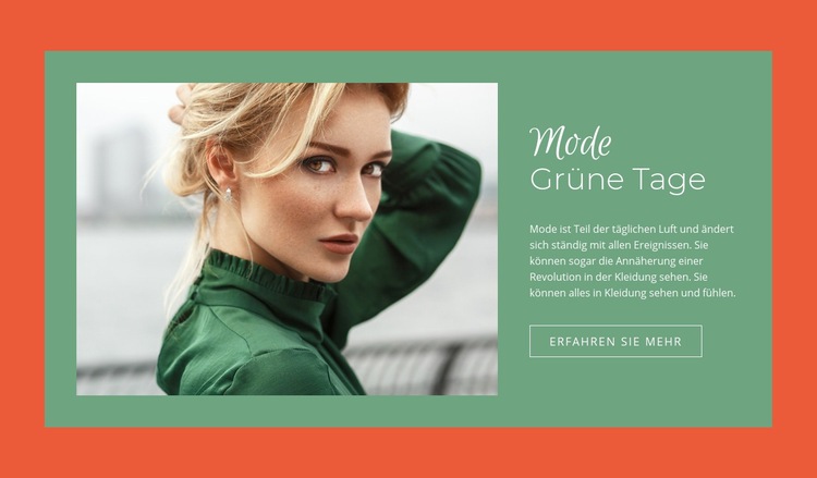 Mode grüne Tage Website Builder-Vorlagen