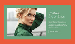 Web Page For Fashion Green Days