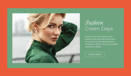 Fashion Green Days - Easy-To-Use HTML5 Template