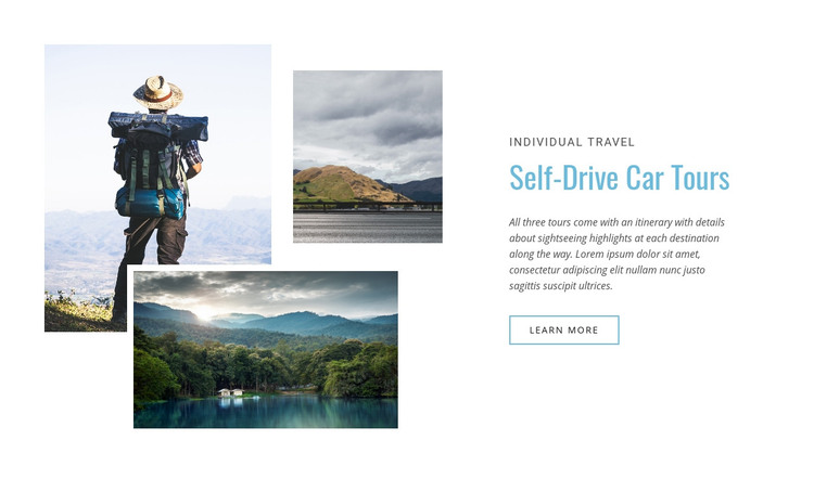 Self drive car tours  Homepage Design