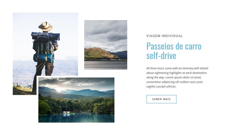 Passeios de carro sem motorista Landing Page