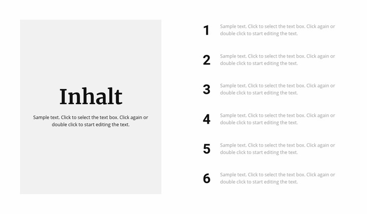 Inhaltsinformationen Joomla Vorlage