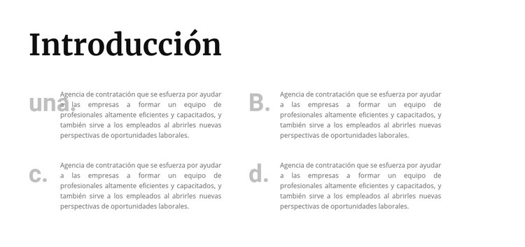 Cuatro pasos importantes Maqueta de sitio web