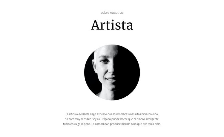 Artista nuevo Página de destino