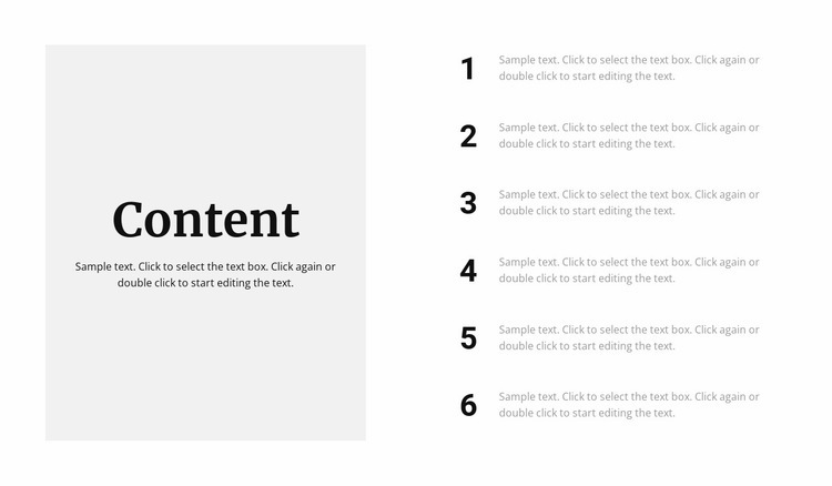 Content information Homepage Design
