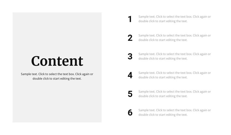 Content information HTML Template