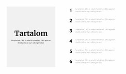 Tartalmi Információk – Reszponzív HTML5-Sablon