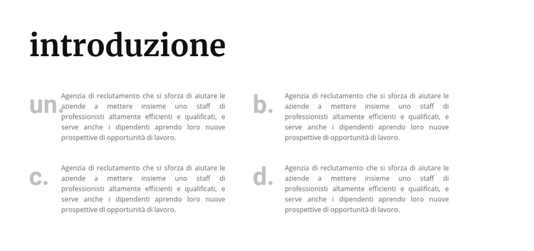 Quattro passi importanti Modello di sito Web