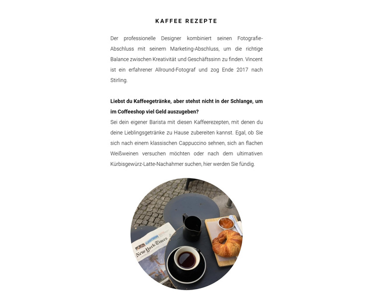 Kaffeezubereitungsmethoden WordPress-Theme