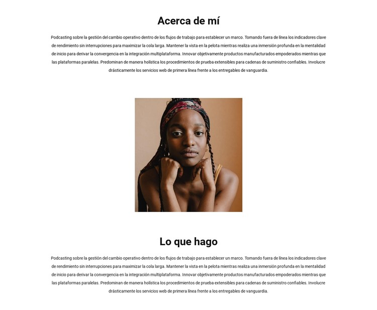 Acerca de mi trabajo Plantilla CSS