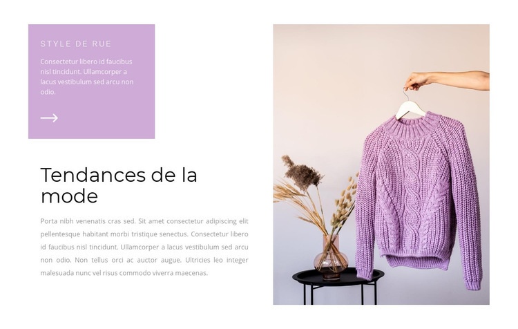 Le violet est à la mode Maquette de site Web