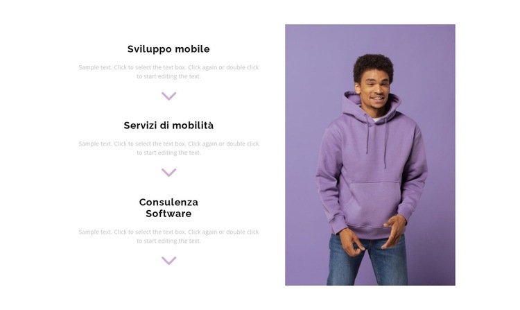 Tre dipartimenti Mockup del sito web