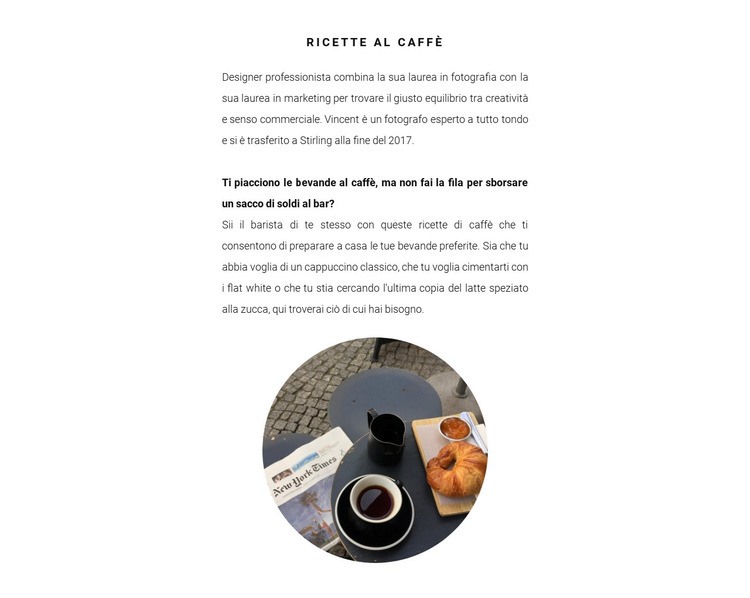 Metodi di preparazione del caffè Un modello di pagina