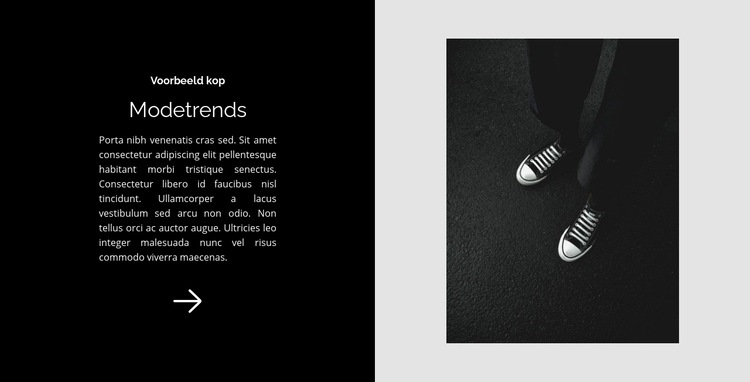 Sneakers zijn een klassieker Website Builder-sjablonen