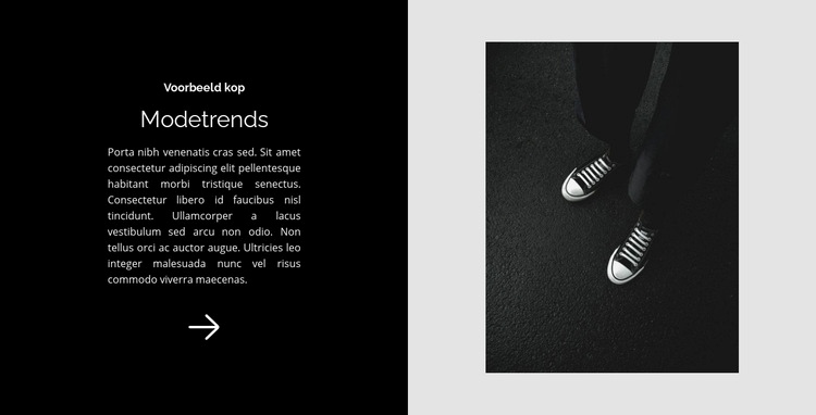 Sneakers zijn een klassieker Website mockup