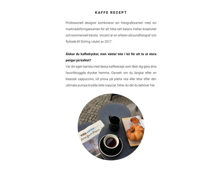 Kaffe tillagningsmetoder CSS -mall