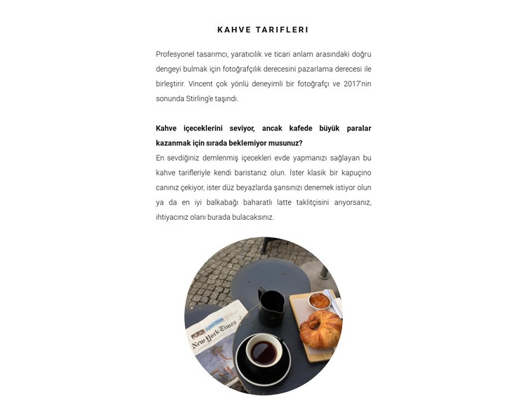 Kahve hazırlama yöntemleri Bir Sayfa Şablonu