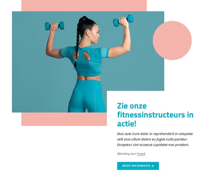 Onze fitnessinstructeurs Website mockup