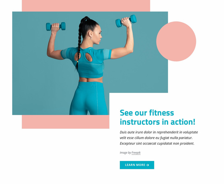 Our fitness instructors Website Mockup