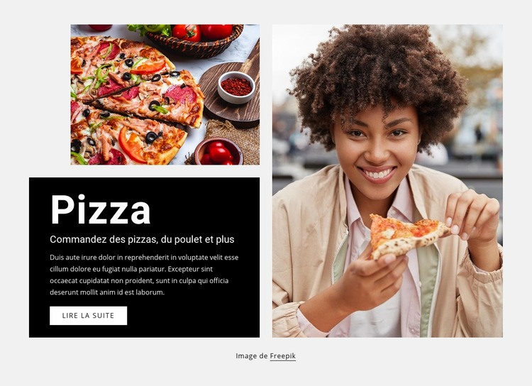 livraison de pizzas Conception de site Web