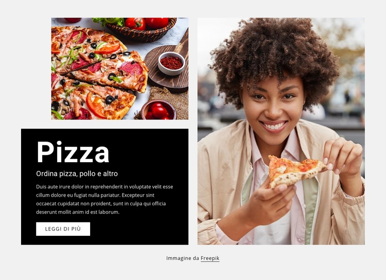 Consegna pizza Pizza Mockup del sito web