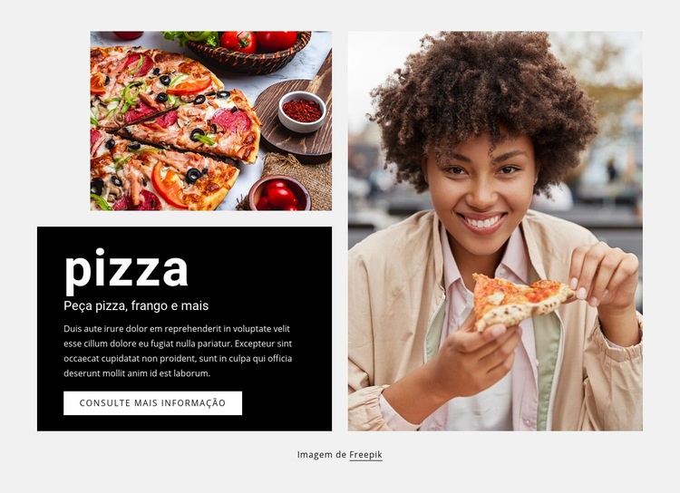 entrega de pizza Design do site