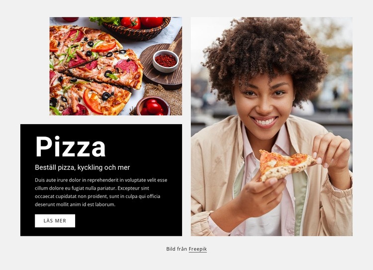 pizzaleverans Webbplats mall