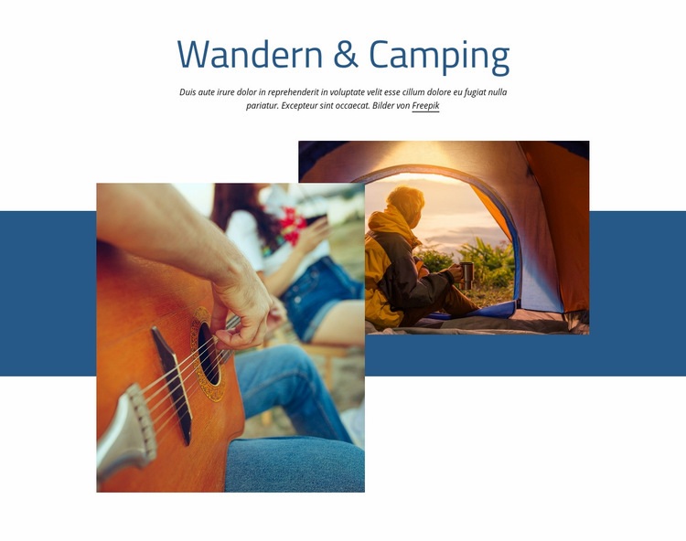 Wandern und Camping Website-Modell