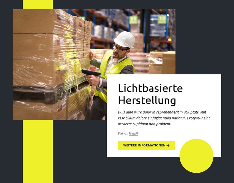 Lager und Logistik Website-Modell