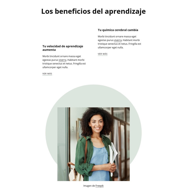 Beneficios del aprendizaje Plantillas de creación de sitios web