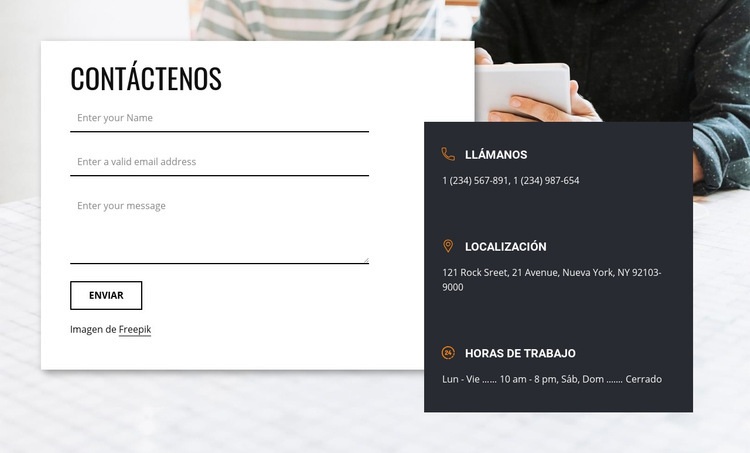 Mejor bloque de contacto con nosotros Diseño de páginas web