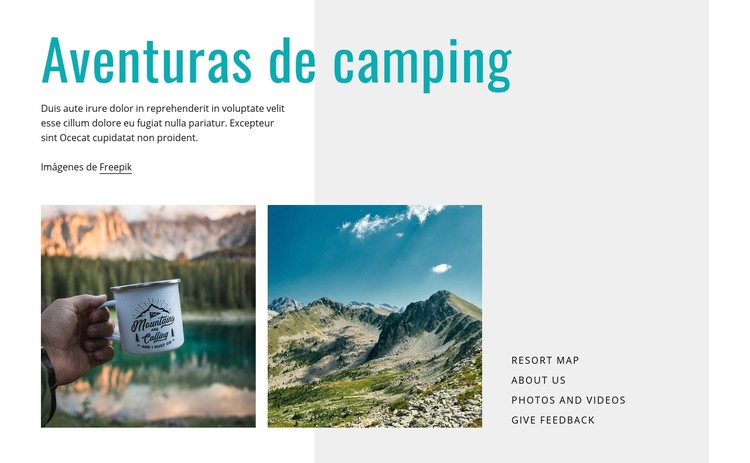 Aventuras de camping Plantilla CSS