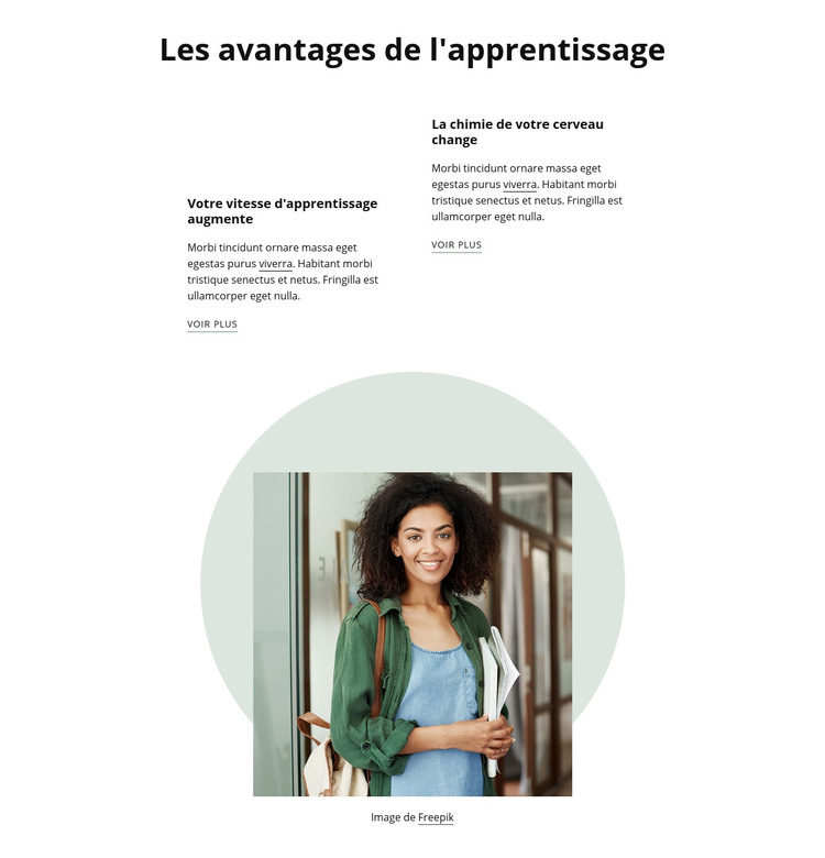 Avantages de l'apprentissage Modèle HTML