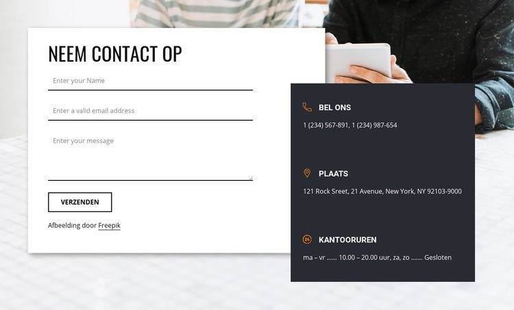 Beste contacteer ons blok Website Builder-sjablonen