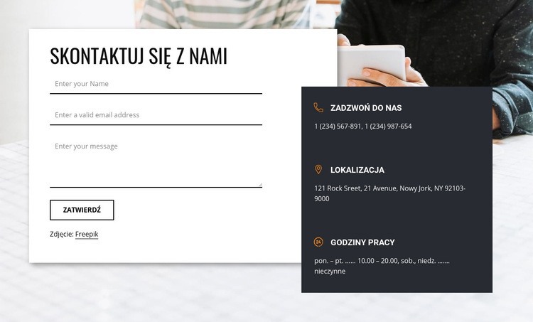 Najlepiej skontaktuj się z nami blok Szablon HTML5