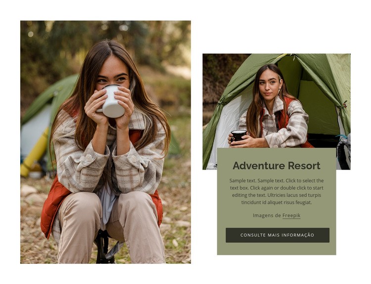 Resort de aventura Modelo de uma página