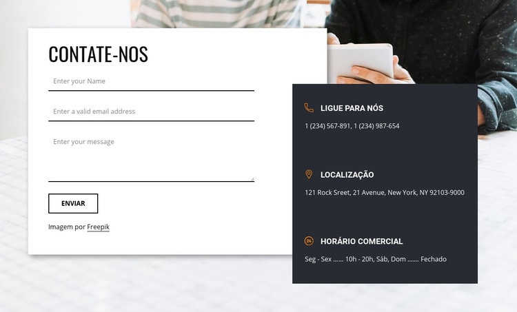 Melhor bloco entre em contato conosco Landing Page