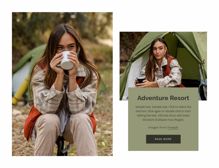 Adventure resort Website Mockup