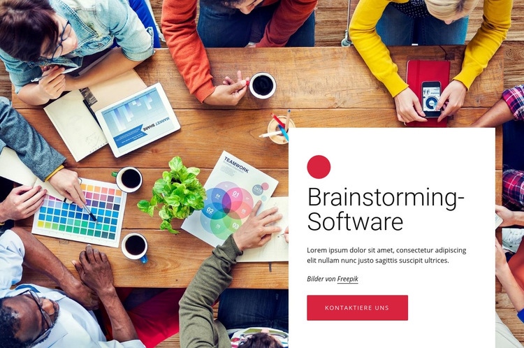 Brainstorming-Software Eine Seitenvorlage