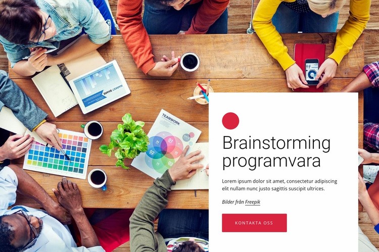 Brainstorming programvara Webbplats mall