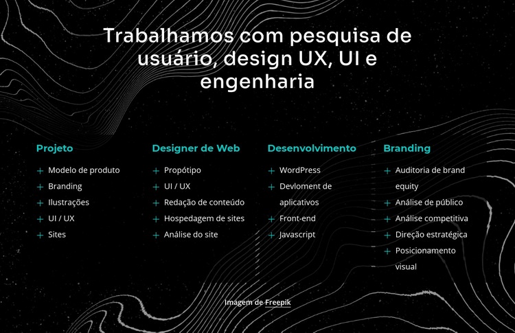 Trabalhamos com pesquisa de usuários Modelo