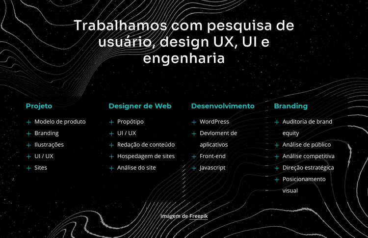 Trabalhamos com pesquisa de usuários Modelo de site