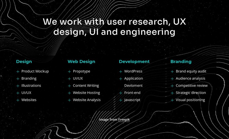 We work with user research Web Page Design